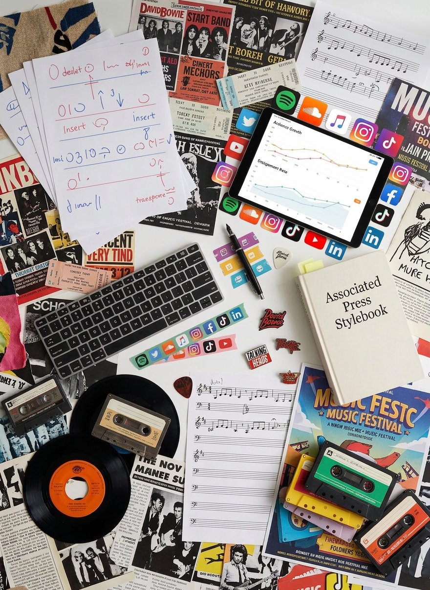 Music and social media workspace setup